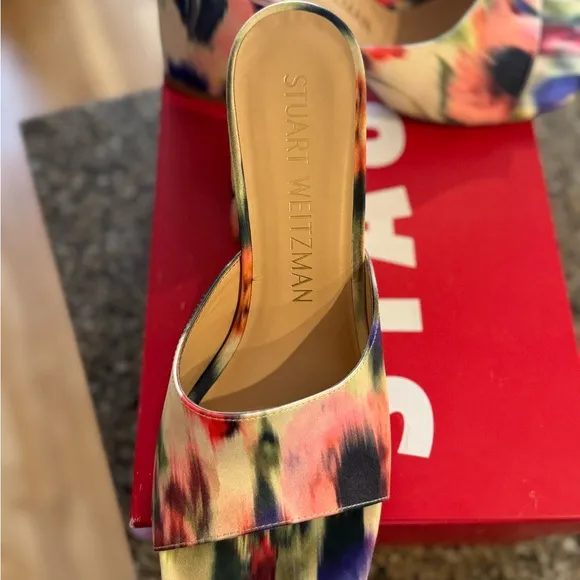 Stuart Weitzman - Tia 85 Floral Haze Block Sandals