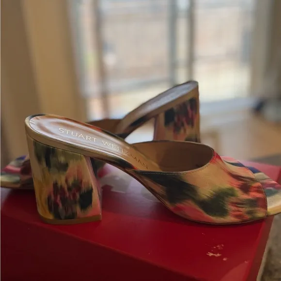 Stuart Weitzman - Tia 85 Floral Haze Block Sandals
