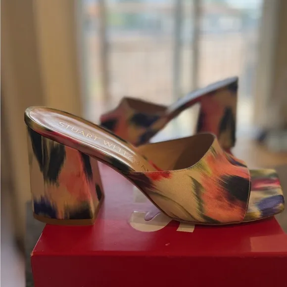 Stuart Weitzman - Tia 85 Floral Haze Block Sandals