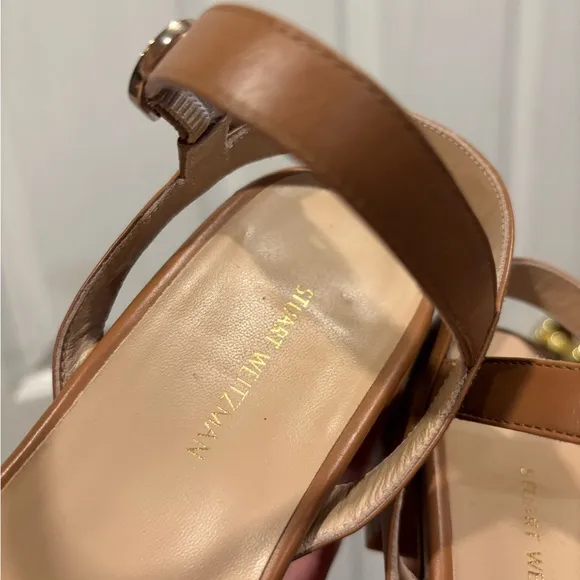 Stuart Weitzman Tibby Block Heel Sandals Women’s Size 8