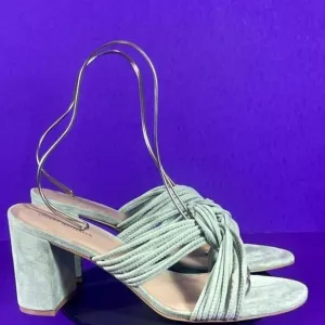 Stuart Weitzman Twist Block 75 Slide Block Heel Sandal in Mint Green Size 9.5