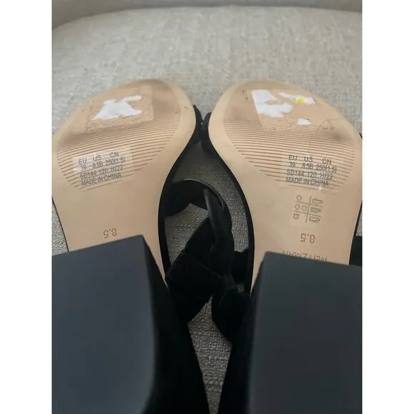 Stuart Weitzman Twistie Block 75 Suede Sandal, 3 in Black, Adult, S53