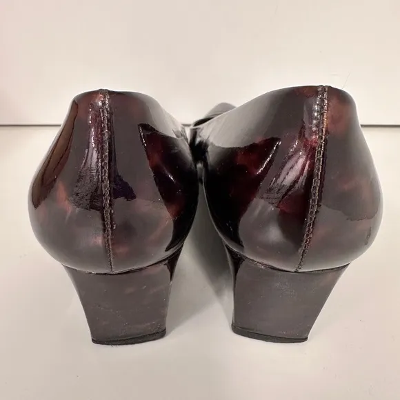STUART WEITZMAN wedge Tortoise Shell Patent Leather size 9