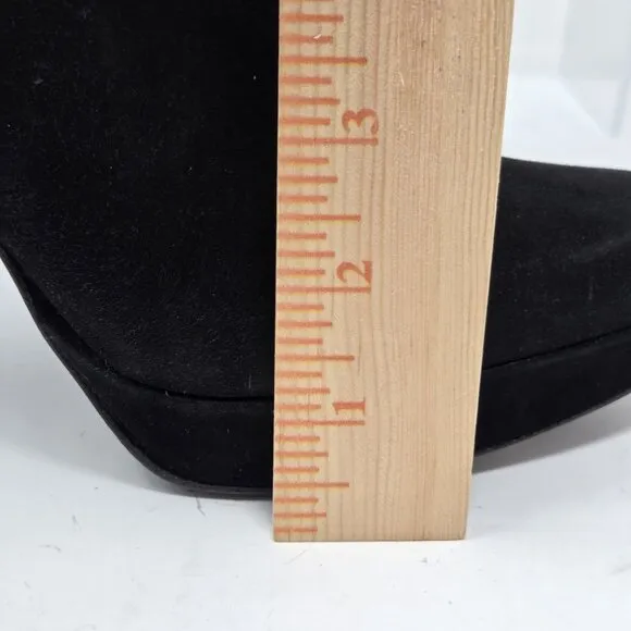 Stuart Weitzman Women's 7.5 Black Leather Ankle Boots High Heels Stiletto18753