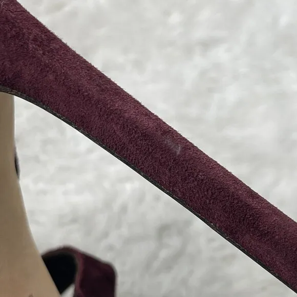 Stuart Weitzman Women's Burgundy Purple Suede Platform Heels Shoes Size 6.5