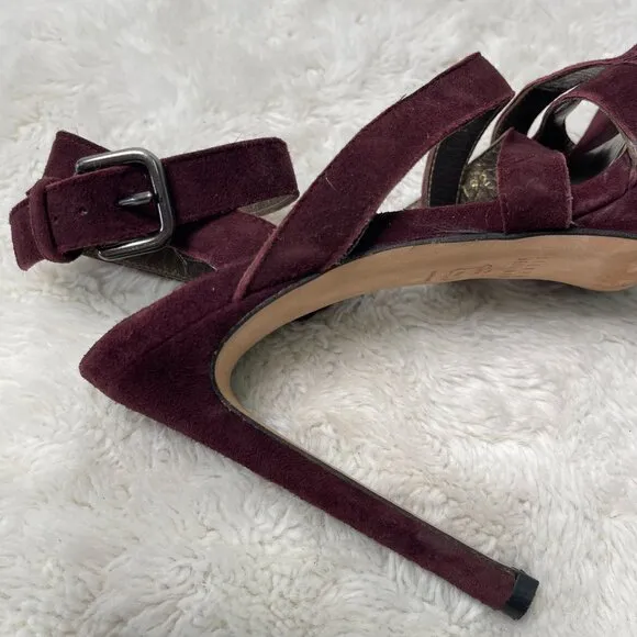 Stuart Weitzman Women's Burgundy Purple Suede Platform Heels Shoes Size 6.5