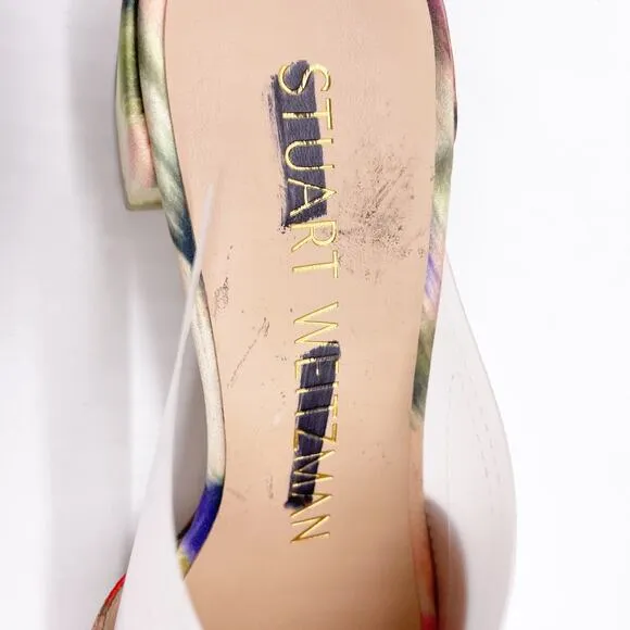 Stuart Weitzman Women's Cayman 35 Tie-Dye Block Heel Block Slide Sandals Size 5B