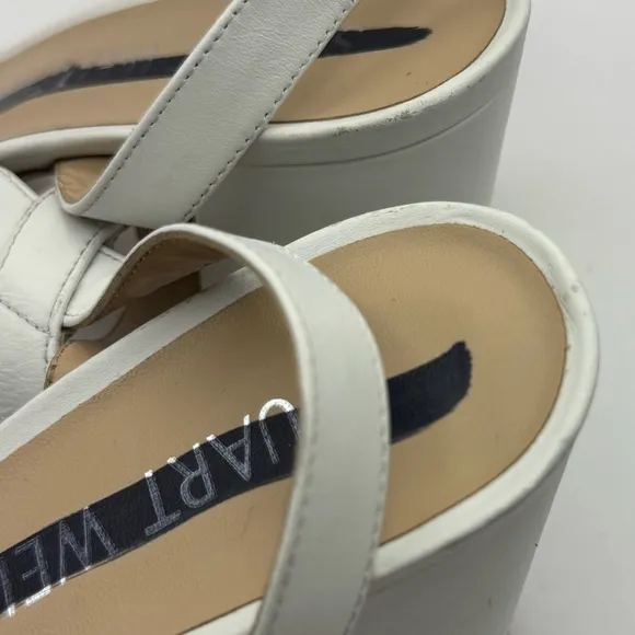 Stuart Weitzman Women’s Size 7 Sandals Classic White Block Heels