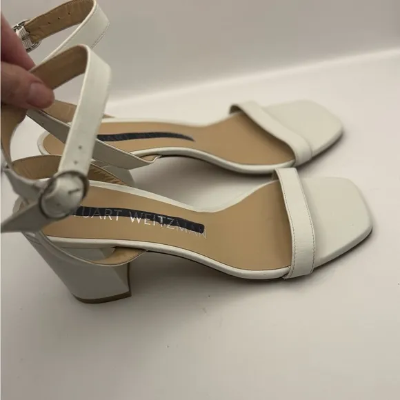 Stuart Weitzman Women’s Size 7 Sandals Classic White Block Heels