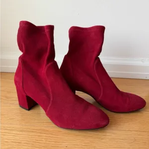 Stuart Weitzman Yuliana Red Suede Ankle Boots (60mm)