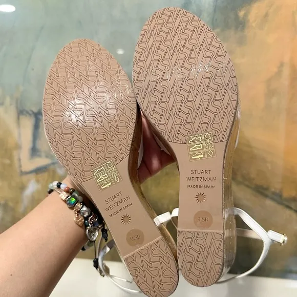 🌹STUART WEITZMAN🌹Palmina Leather Wedge Sandals Size: 9.5B