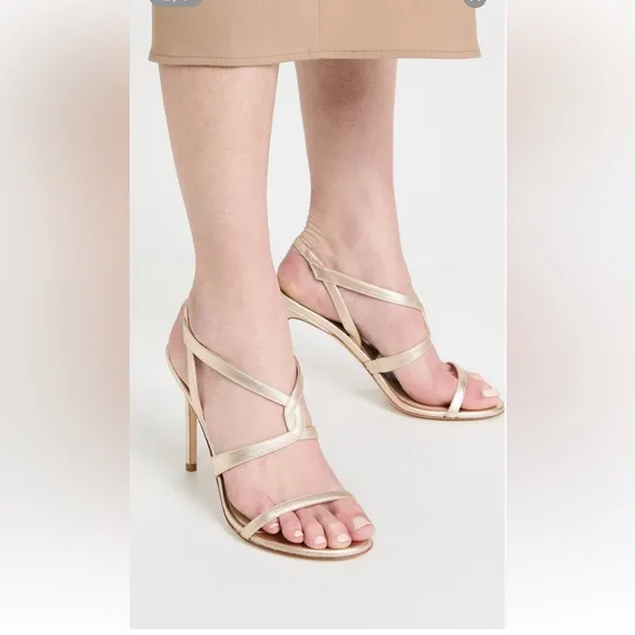 Stuart WeitzmanWomen's Soiree 100 High Heel Sandals Metallic finish size 8