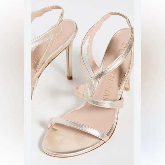 Stuart WeitzmanWomen's Soiree 100 High Heel Sandals Metallic finish size 8