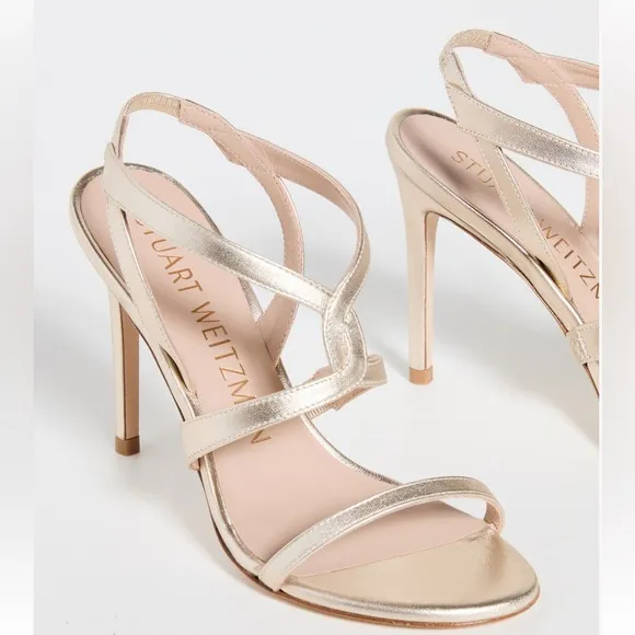 Stuart WeitzmanWomen's Soiree 100 High Heel Sandals Metallic finish size 8