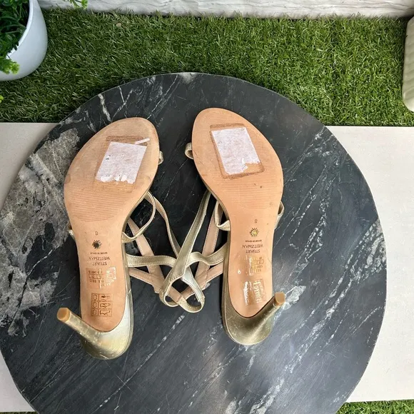 Stuart WeitzmanWomen's Soiree 100 High Heel Sandals Metallic finish size 8