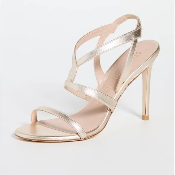 Stuart WeitzmanWomen's Soiree 100 High Heel Sandals Metallic finish size 8