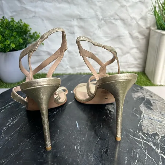 Stuart WeitzmanWomen's Soiree 100 High Heel Sandals Metallic finish size 8