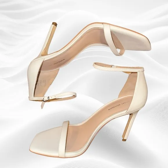 Stuart Weiztman Amelina‎ 95  White/Ivory  Sandal Size 9.5B NWOB