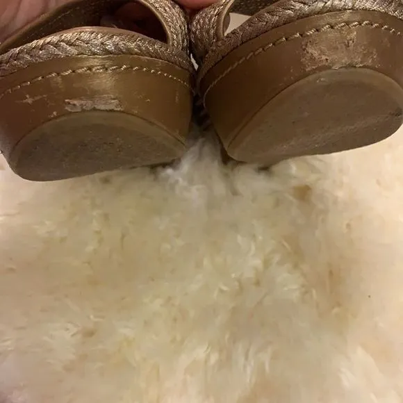Stuart Weitzman metallic raffia Flatty sandals
