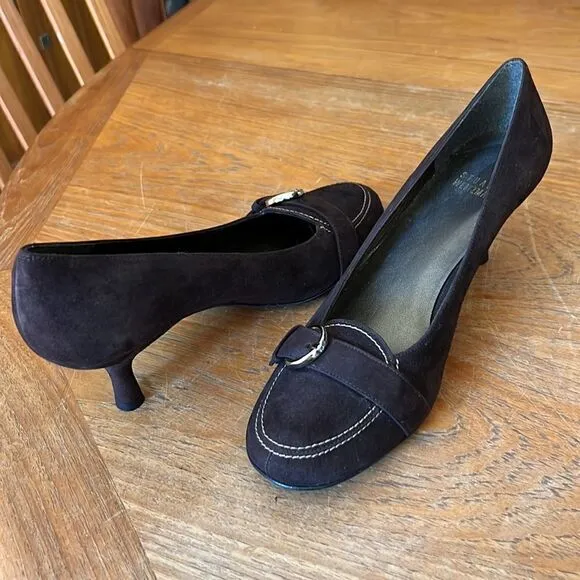 Stuart Weitzman brown suede shoes pumps 7.5