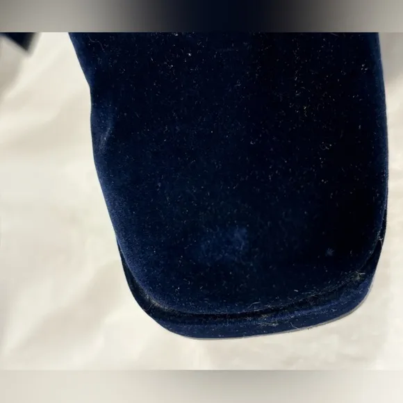 Studio Roma Vintage Blue Velvet Platform Mary Jane Shoes