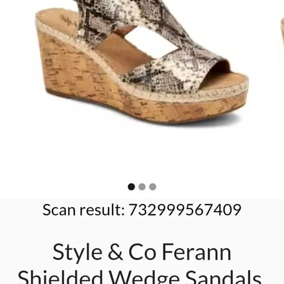 💯💥STYLE &amp; CO. FERANN WEDGE SANDALS By Macy's- Size 8💥🔥NEW Without The Box.