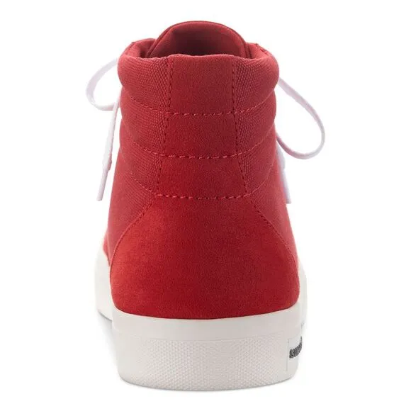 SUN STONE Mens Red Jett Round Toe Platform Lace-Up Sneakers Shoes 7.5 M