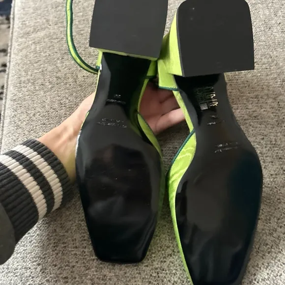 Suzanne Rae Women's Mary Jane Sandal Heel Lime Green Size 36