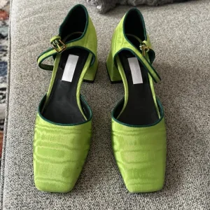 Suzanne Rae Women's Mary Jane Sandal Heel Lime Green Size 36