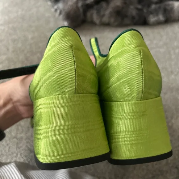 Suzanne Rae Women's Mary Jane Sandal Heel Lime Green Size 36
