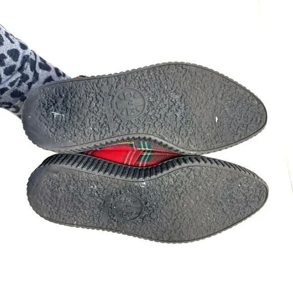 T-U-K Red Plaid Pointed Ballet Creeper Platform Shoes Women’s Size 5