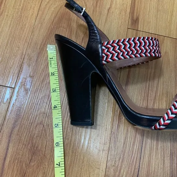 Tabitha Simmons Blk Block Heel Strap Sandals