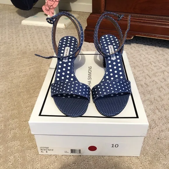 TABITHA SIMMONS Leticia Polka Dot Sandals Sz 41