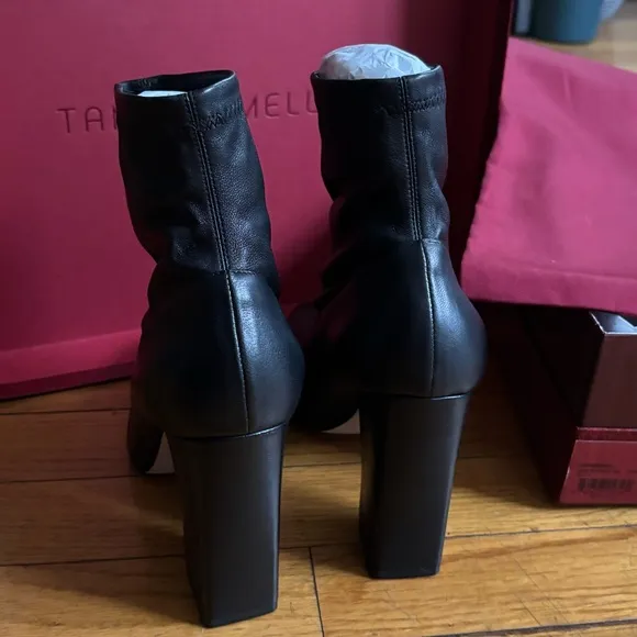 Tamara Mellon Caress Ankle 105 Napa Leather Boots 37.5