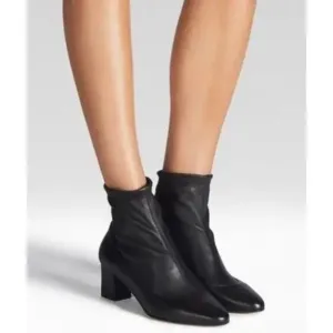 Tamara Mellon NIB Caress Ankle 55 Leather Stretch Nappa Boots Black EU 41.5/11.5