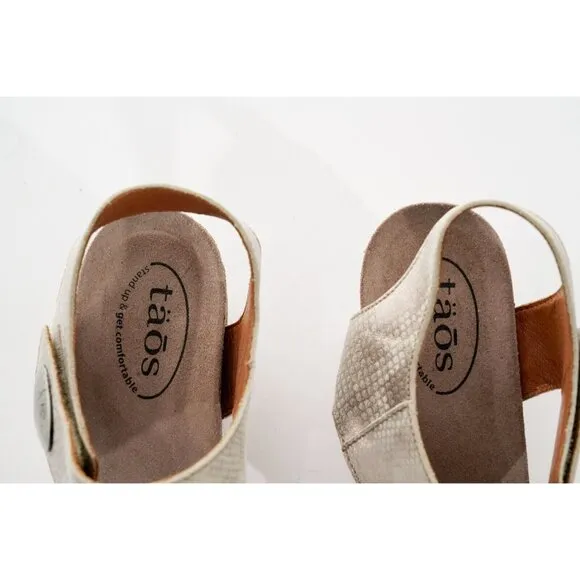Taos Carousel 2 Wedge Leather Sandals Women's Sz 11 Shoes