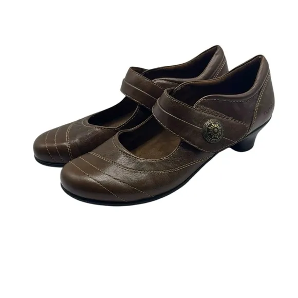 Taos Women's Dutchess Mary Jane Low Heel Leather Shoes Brown Size 9