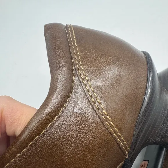 Taos Women's Dutchess Mary Jane Low Heel Leather Shoes Brown Size 9