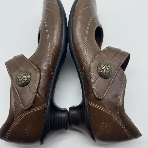 Taos Women's Dutchess Mary Jane Low Heel Leather Shoes Brown Size 9