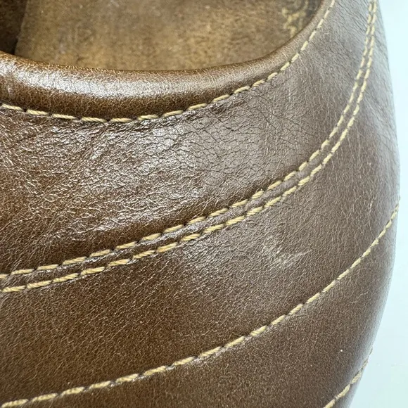 Taos Women's Dutchess Mary Jane Low Heel Leather Shoes Brown Size 9