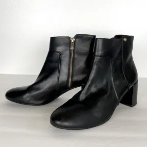 Taryn Rose Camille Women's Ankle Boots Size 40 US 9.5 Black Leather Block Heel