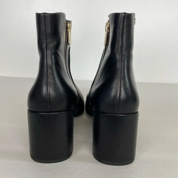 Taryn Rose Camille Women's Ankle Boots Size 40 US 9.5 Black Leather Block Heel