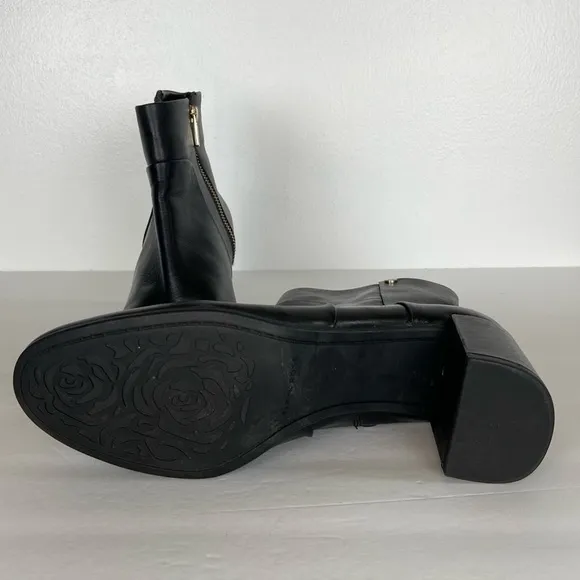 Taryn Rose Camille Women's Ankle Boots Size 40 US 9.5 Black Leather Block Heel