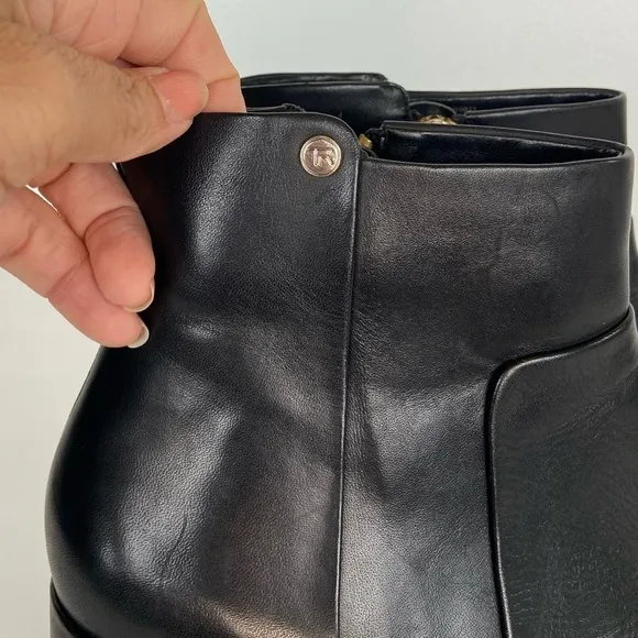 Taryn Rose Camille Women's Ankle Boots Size 40 US 9.5 Black Leather Block Heel