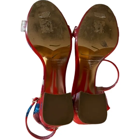 Ted Baker Rozie Satin Floral Print Heeled Sandals Size 40