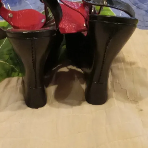 Terry de Havilland Gothic Black Sculpted Heel  Shoes Silver Heart Dagger 39 Rare
