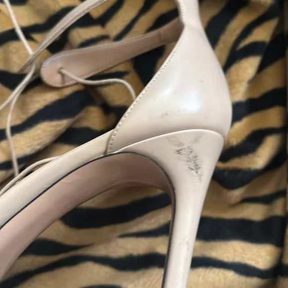 The Row Cream High Heel Slingback Shoes