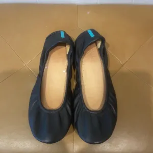Tieks Black Leather Ballet Flats Comfortable Shoes Travel Casual Work Size 7