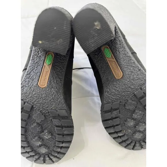 Timberland Black Lace-Up Block Heel Womens Boots US 7