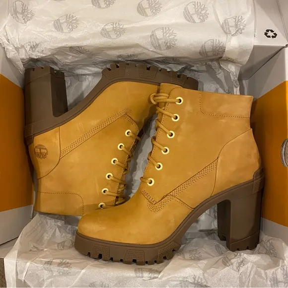 Timberland Lana 6 IN Wheat Ankle Short Boots Bootie Shoes Heels Pumps NEW